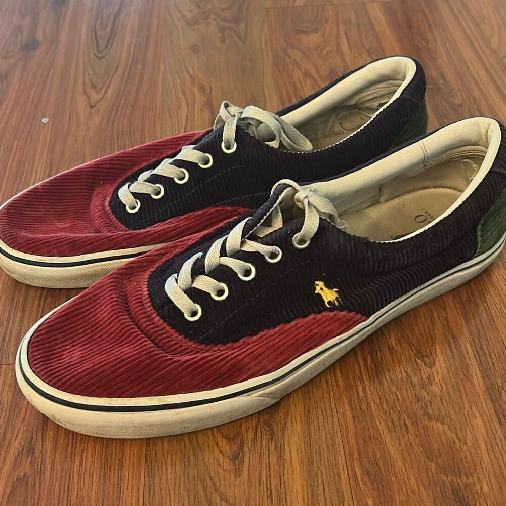 LAUREN Ralph Lauren Jordyn Navy white slip on stretch boat shoes sneakers casual